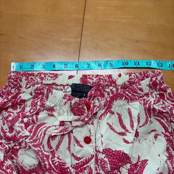 The J Petersen Co Cream Red Batik Boho Wide Leg Cottonn Casual Pajama - Picture 8 of 9